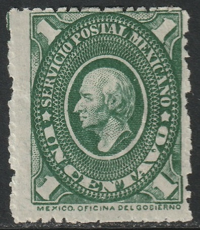 Mexico 1884 Sc 150c MH* black green some crazed gum