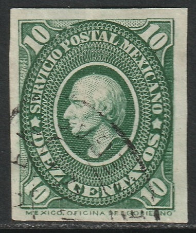 Mexico 1884 Sc 156b used black green