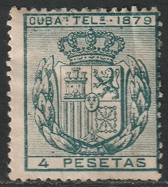 Cuba 1879 Ed 48 telegraph MH* partial gum