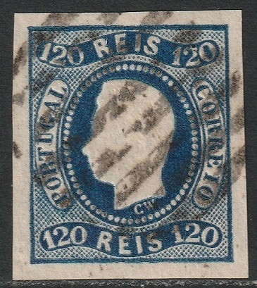 Portugal 1866 Sc 24 used deep blue