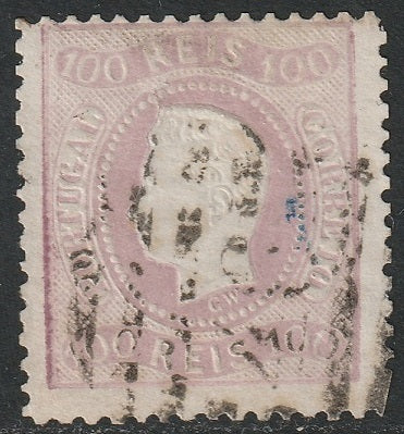 Portugal 1869 Sc 31 used "46" Porto cancel pale lilac