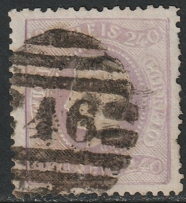 Portugal 1870 Sc 33 used "46" Porto cancel pale lilac small repaired thin