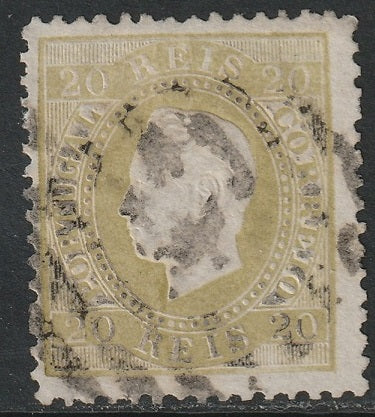 Portugal 1871 Sc 39 used olive bistre perf 12.5