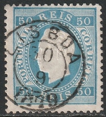 Portugal 1879 Sc 43 used Lisboa cancel blue perf 12.5