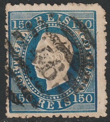 Portugal 1876 Sc 47 used "46" Porto cancel dull blue perf 12.5 toning