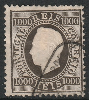 Portugal 1884 Sc 51 used perf 12.5 thin