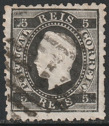 Portugal 1870 Sc 34b used "1" (Lisboa) cancel perf 11