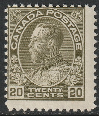 Canada 1925 Sc 119iv MNH** olive green dry printing retouched