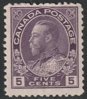 Canada 1925 Sc 112c MH* violet dry printing crease