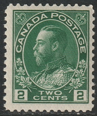 Canada 1924 Sc 107a MNH** thin paper deep green wet printing