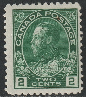 Canada 1924 Sc 107a MLH* thin paper deep green wet printing