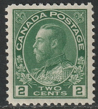 Canada 1922 Sc 107 MLH* green wet printing