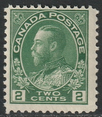 Canada 1923 Sc 107e MNH** green dry printing small corner crease