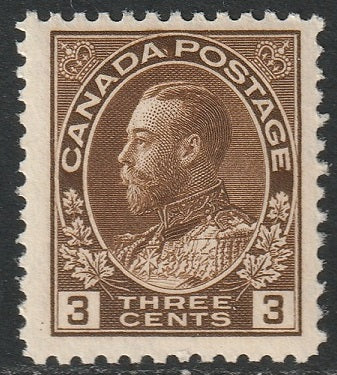 Canada 1918 Sc 108 MNH** brown wet printing