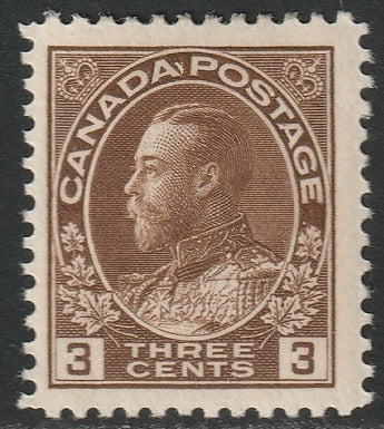 Canada 1923 Sc 108c MLH* brown dry printing