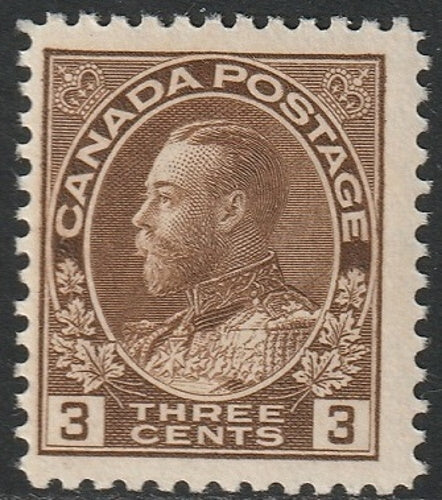 Canada 1923 Sc 108c MLH* brown dry printing