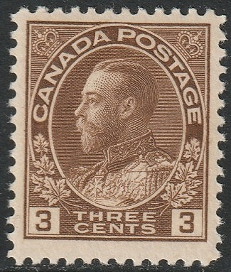 Canada 1923 Sc 108c MLH* brown dry printing