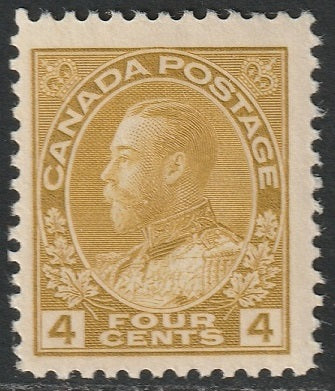 Canada 1925 Sc 110d MLH* yellow ochre dry printing
