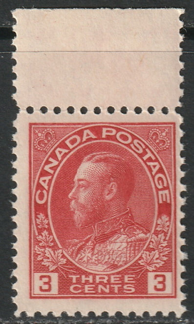 Canada 1923 Sc 109 margin single MNH** die I carmine