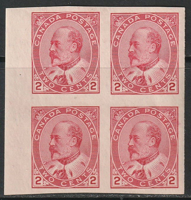 Canada 1903 Sc 90A imperf block MLH*