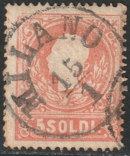 Lombardy Venetia 1858 Sc 10a used Milano cancel type I