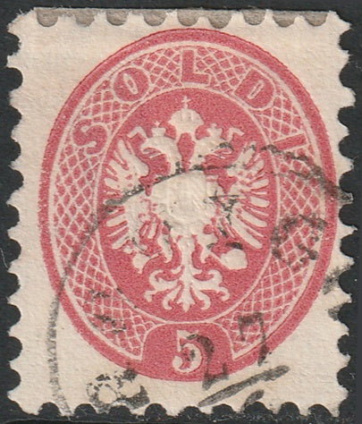 Lombardy Venetia 1864 Sc 22 used Rovigo cancel with watermark