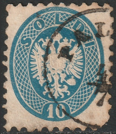 Lombardy Venetia 1864 Sc 23 used Palma cancel toning