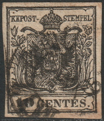 Lombardy Venetia 1850 Sc 3 used Milano cancel toning