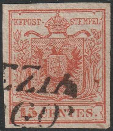 Lombardy Venetia 1850 Sc 4b used Venezia cancel type I