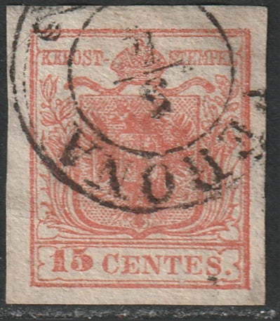 Lombardy Venetia 1850 Sc 4f used Verona cancel type II