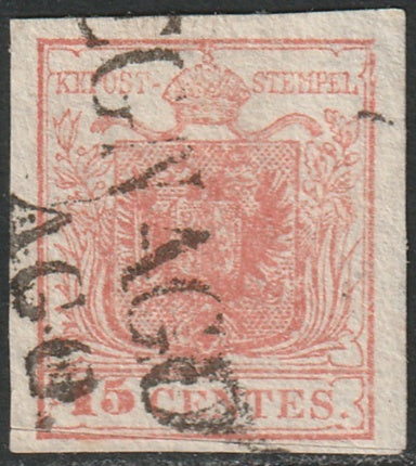 Lombardy Venetia 1850 Sc 4 used Legnago cancel type III