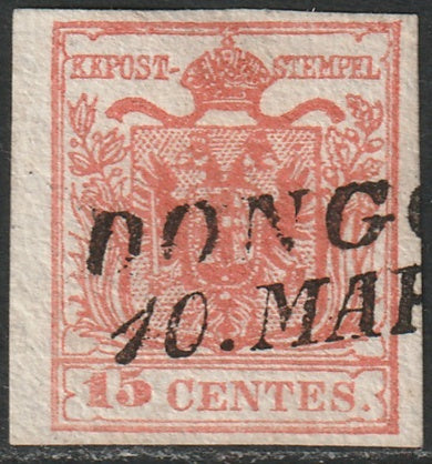 Lombardy Venetia 1850 Sc 4 used Dongo cancel type III