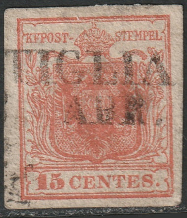 Lombardy Venetia 1850 Sc 4b used Ostiglia cancel thins type I