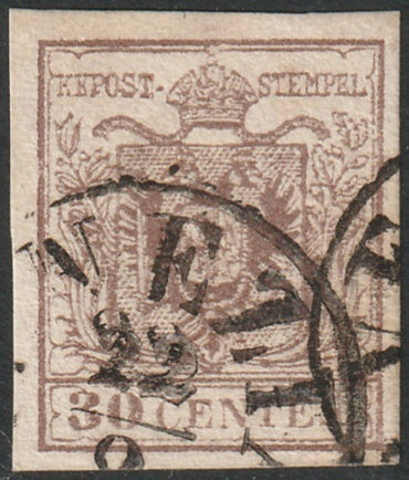 Lombardy Venetia 1850 Sc 5c used Venezia cancel type I