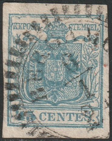 Lombardy Venetia 1852 Sc 6c used Bergamo cancel type II small thins