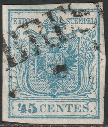 Lombardy Venetia 1850 Sc 6a used variety Brescia cancel