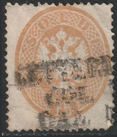 Lombardy Venetia 1863 Sc 19 used Lettere… dal Levante cancel faults