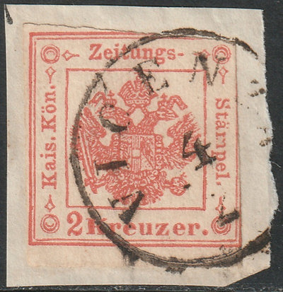 Lombardy Venetia 1859 Sc PR2 newspaper tax used Vicenza cancel on piece