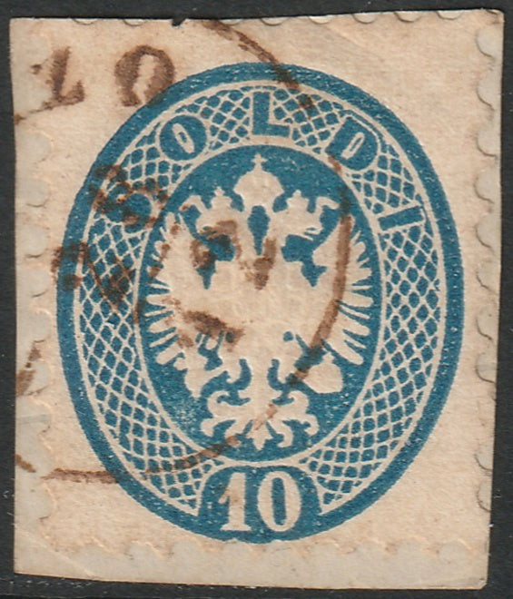 Lombardy Venetia 1864 Sc 23 used Auronzo cancel