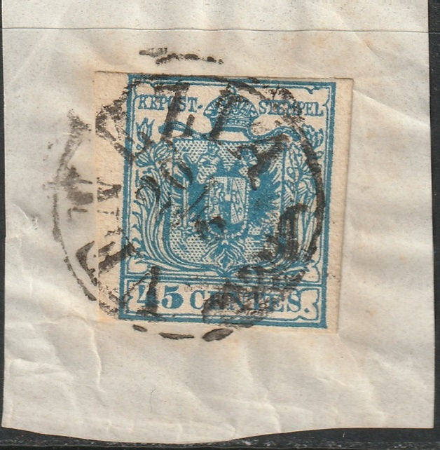 Lombardy Venetia 1852 Sc 6c used Venezia cancel type II on piece