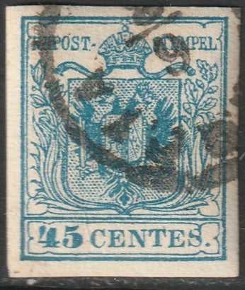 Lombardy Venetia 1854 Sc 6d used Brescia cancel type III