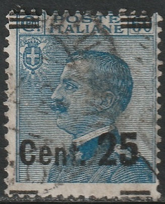 Italy 1924 Sc 153 used type I vertically shifted overprint