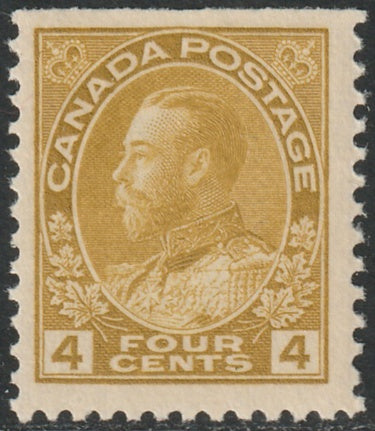 Canada 1922 Sc 110 MLH* olive bistre wet printing