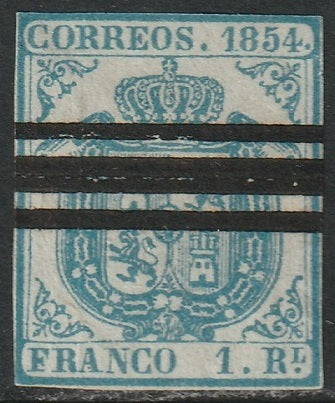 Spain 1854 Sc 33 used bar cancel
