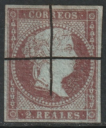 Spain 1855 Sc 39 used pen cancel