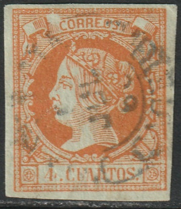 Spain 1860 Sc 50 used Caceres cancel