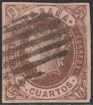 Spain 1862 Sc 56 used grill cancel