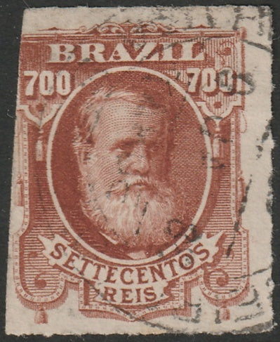 Brazil 1878 Sc 76 used trimmed on left