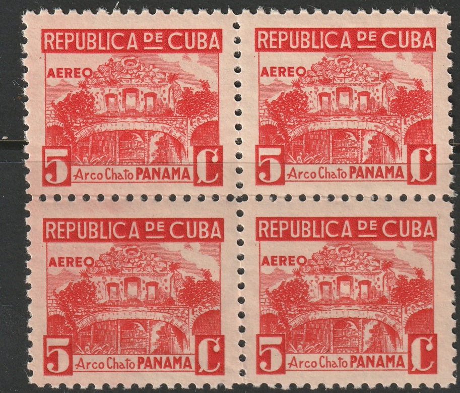 Cuba 1937 Sc C24 air post block MNH**