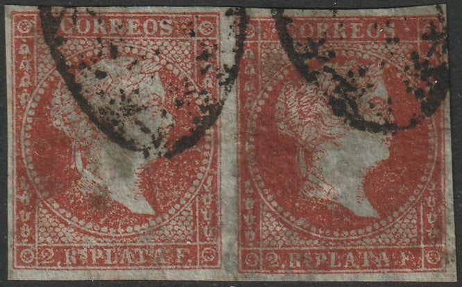 Cuba 1855 Sc 3 pair used thins